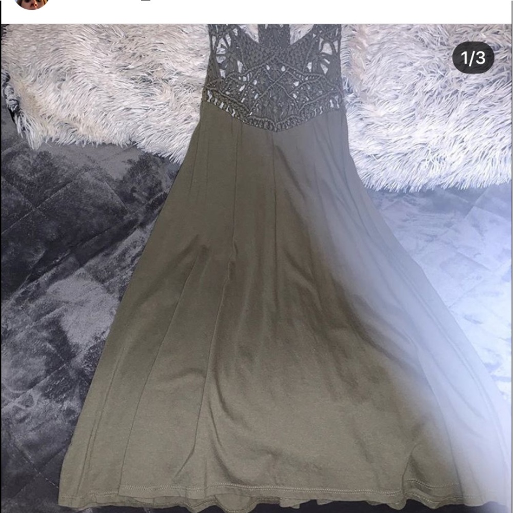 Olive green beach dress